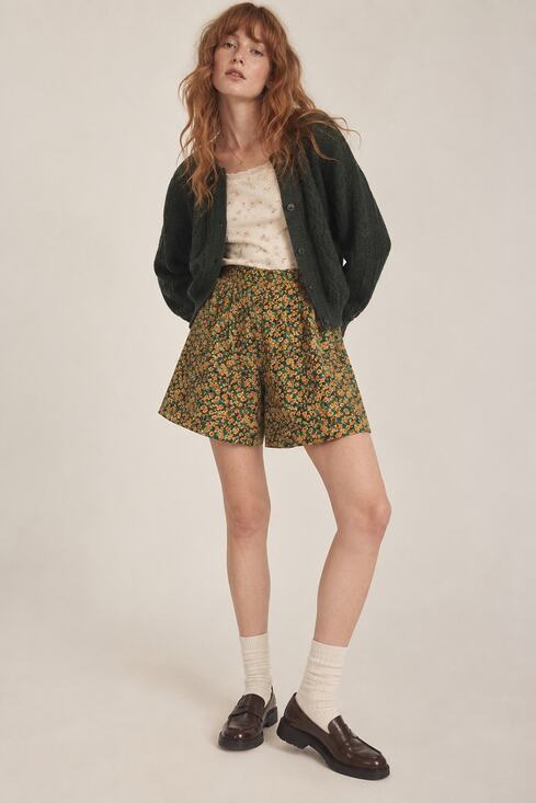 Vintage Pants - Vintage 90s High Rise Flowy Floral Satin Pull On Shorts 30 Twee Cottagecore Boho
